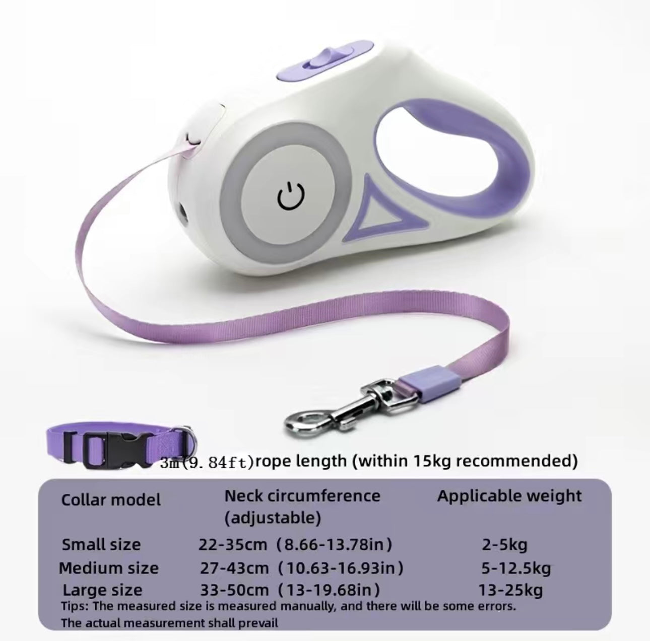 Stylische Flexi Leine mit Taschenlampenfunktion