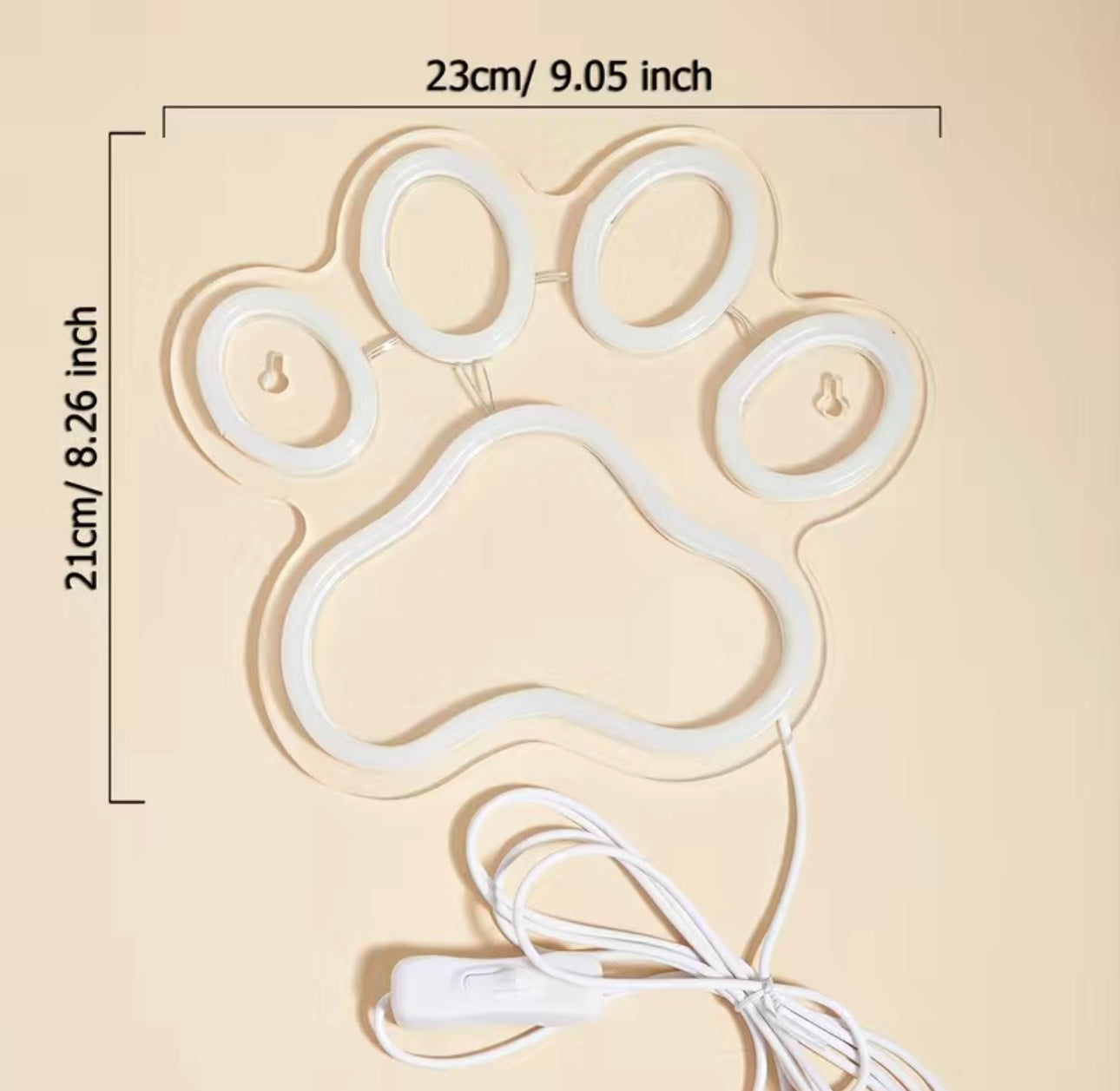 Leuchtende Hundepfote in Pink