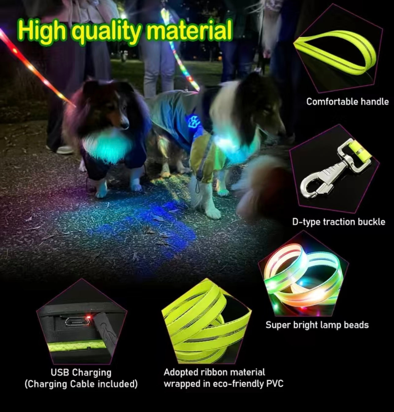 Wasserfeste LED Hundeleine